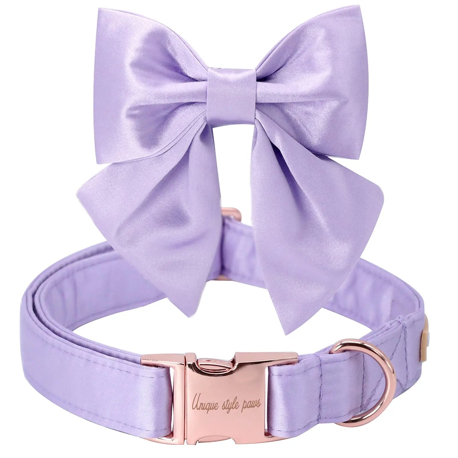 Unique Style Paws Silk Adjustable Durable Dog Collar with Bowtie, Bow Collars for Small to Large Dogs