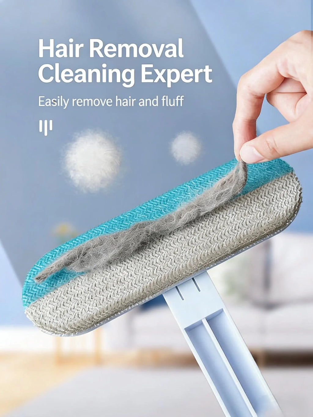 Long Handle Pet Hair Remover Brush & Cleaning Gloves Set, 4-In-1 Washable Lint Cleaner for Indoor Pet Hair Cleaning