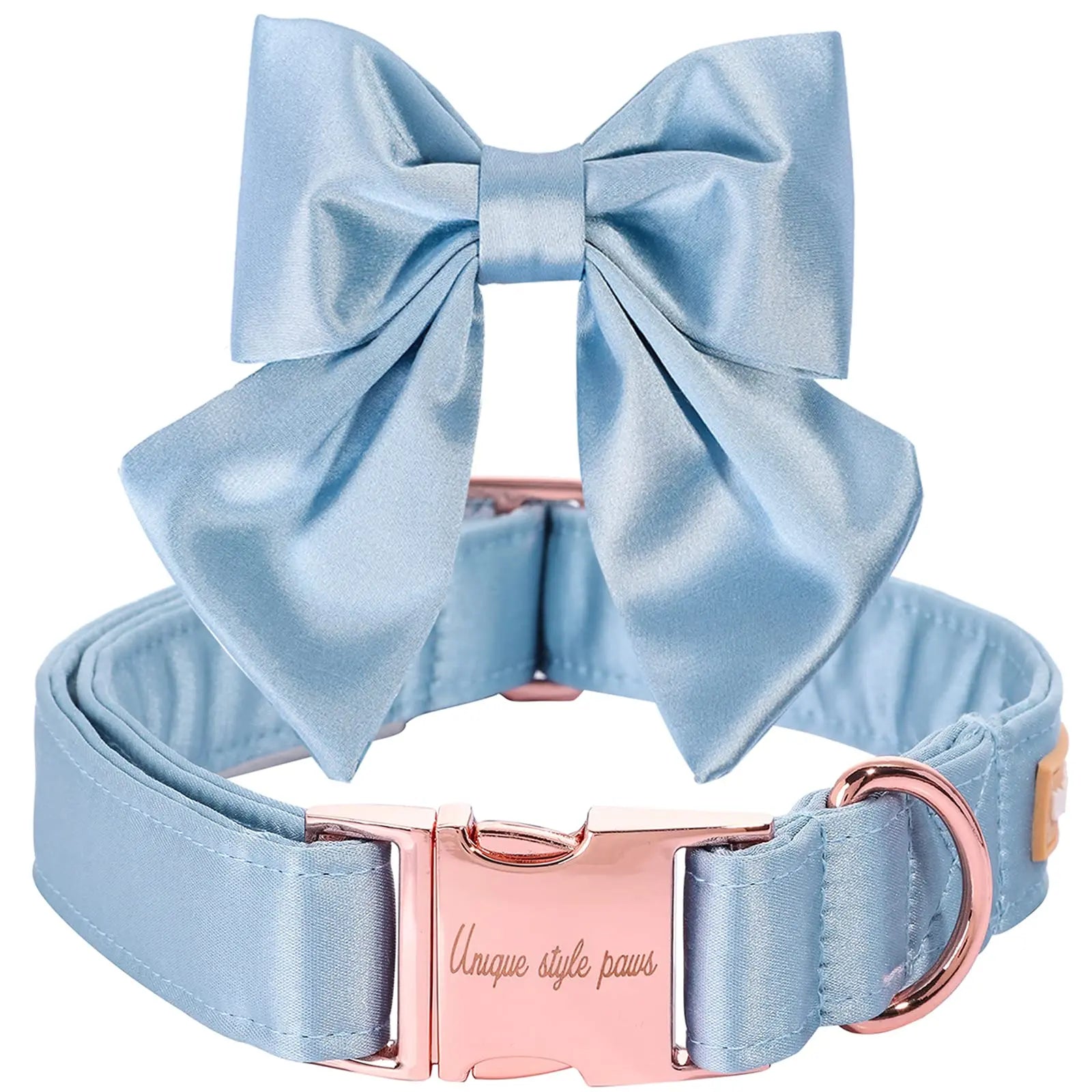 Unique Style Paws Silk Adjustable Durable Dog Collar with Bowtie, Bow Collars for Small to Large Dogs