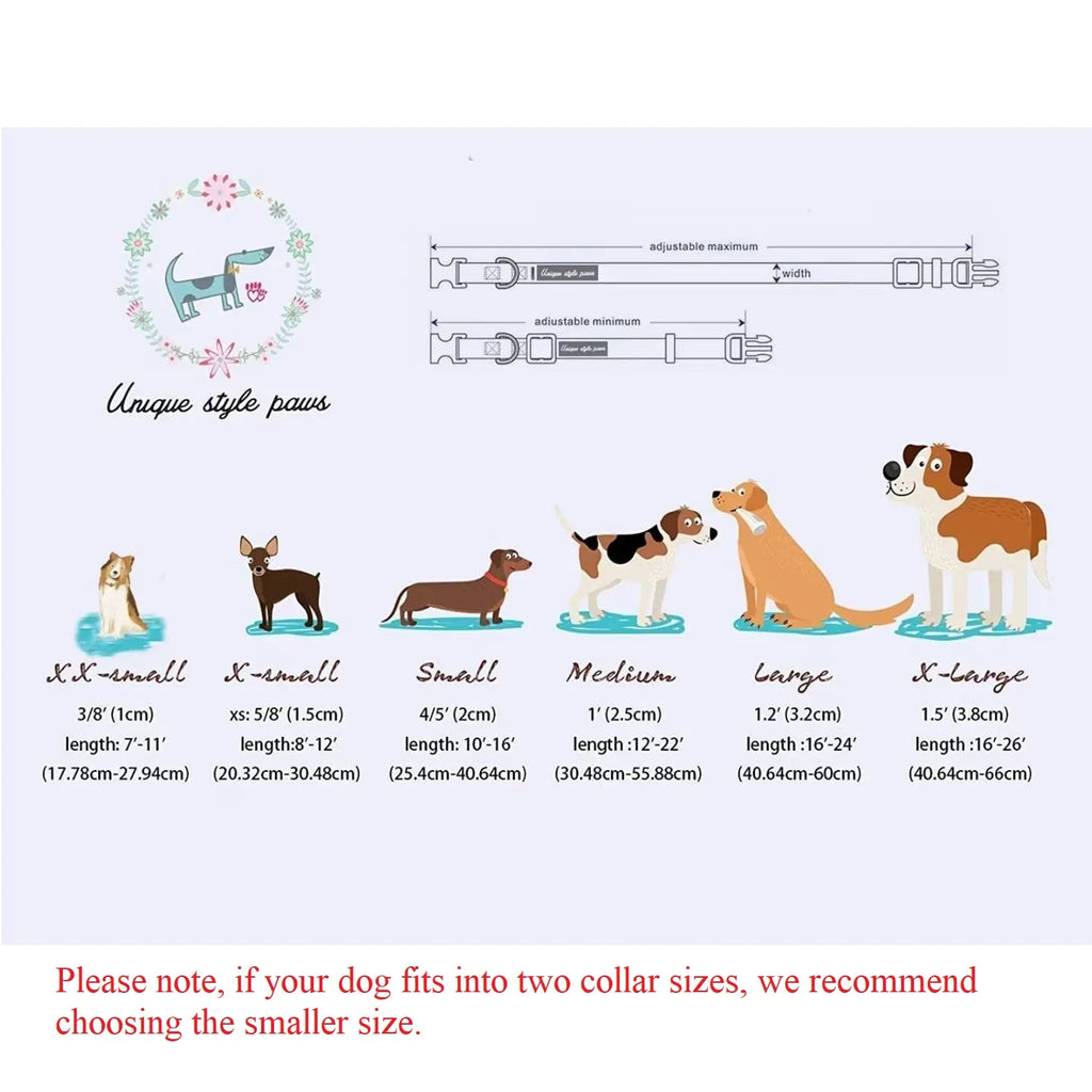 Unique Style Paws Silk Adjustable Durable Dog Collar with Bowtie, Bow Collars for Small to Large Dogs