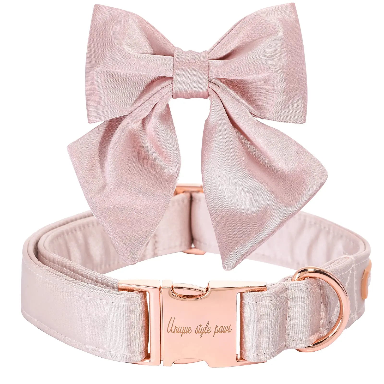 Unique Style Paws Silk Adjustable Durable Dog Collar with Bowtie, Bow Collars for Small to Large Dogs