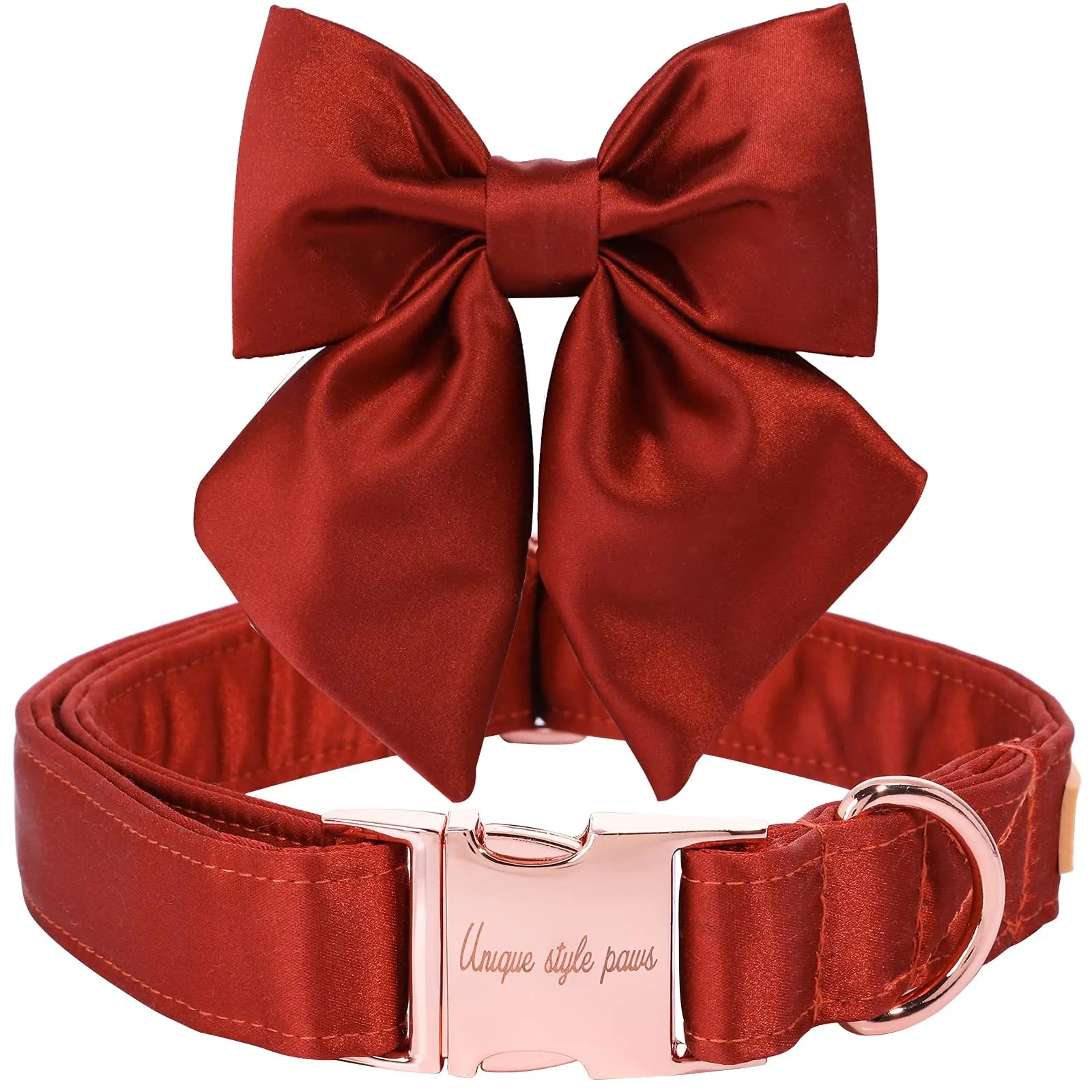 Unique Style Paws Silk Adjustable Durable Dog Collar with Bowtie, Bow Collars for Small to Large Dogs
